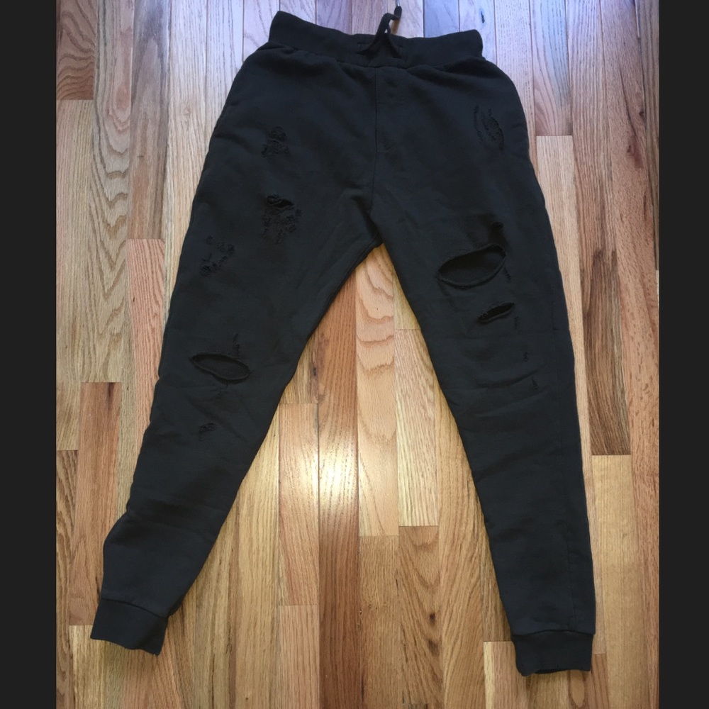 Zara- ripped trousers (olive) (Unisex)